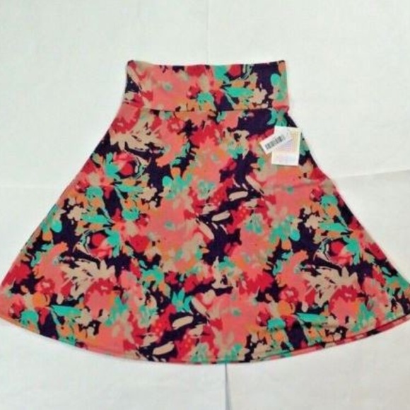 Lularoe LLR Size Large Azure  Skirt Floral - Picture 1 of 8